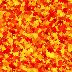 Autumn seamless pattern with maple leaves. Vector