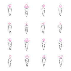 carrot icon set. carrot pack symbol vector elements for infographic web