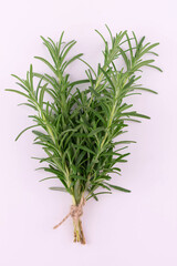 Fresh rosemary on a white background. Close-up.