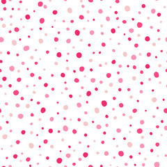 Modern Scandinavian seamless pattern with pink dots
