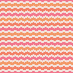 Seamless pattern with orange and pink chevron