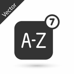 Grey Online translator icon isolated on white background. Foreign language conversation icons in chat speech bubble. Translating concept. Vector