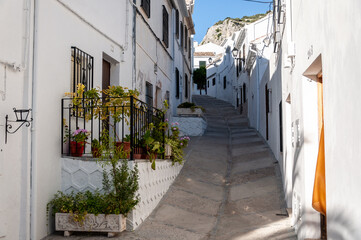 Typical street of the town of Zuheros, Córdoba province, Andalusia, Spain.