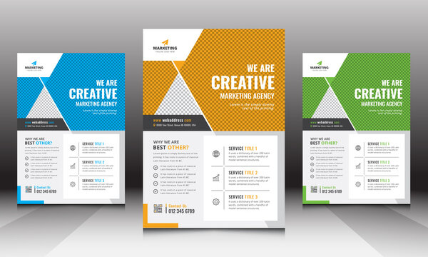 Professional Creative Corporate Business Flyer Leaflet Template Design with Colorful Concepts