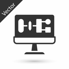 Grey Algorithm icon isolated on white background. Algorithm symbol design from Artificial Intelligence collection. Vector