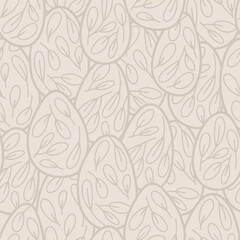 Fototapeta premium Botanical eggs seamless pattern Easter leaves art