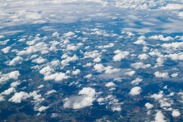 Aerial view from plane. Flight from Helsinki to Amsterdam.