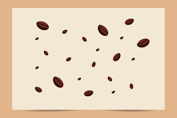 Simple coffee bean pattern illustration in roasted brown color