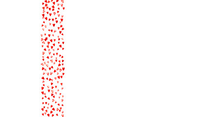 Valentine day border with red glitter sparkles. February 14th day. Vector confetti for valentine day border template. Grunge hand drawn texture. Love theme for gift coupons, vouchers, ads, events.