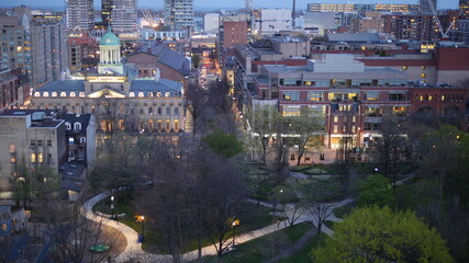 City Park at Night in Downtown Toronto Canada