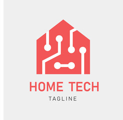 Smart Home Tech Logo vector template. Digital home logo icon.
