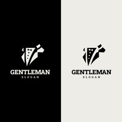 Gentleman logo. gentleman label. Classic illustration with men only icons set.
