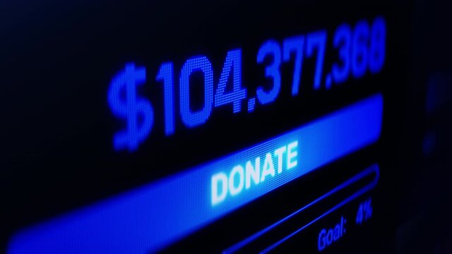 Donate call to action button on charity website, crowdfunding concept, help