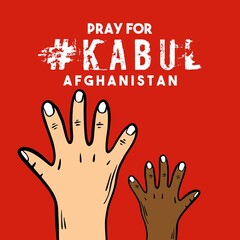 Pray for kabul afghanistan design vector