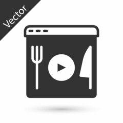 Grey Cooking live streaming icon isolated on white background. Vector