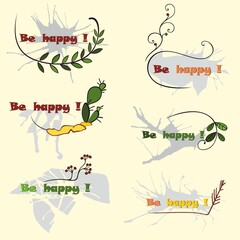 Be happy sign. Logo template 