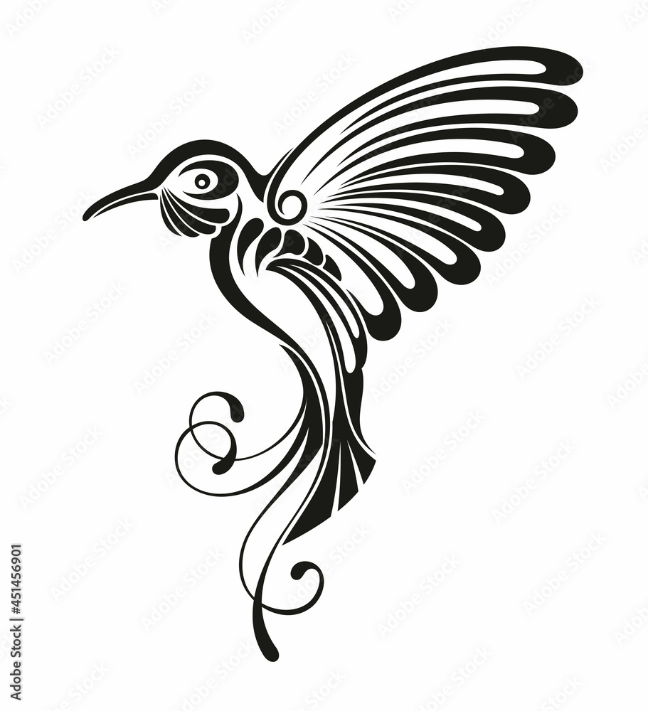 Wall mural colibri symbol logo. vector illustration.