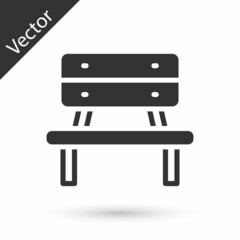 Grey Bench icon isolated on white background. Vector