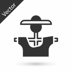 Grey Scarecrow icon isolated on white background. Vector