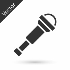 Grey Spyglass telescope lens icon isolated on white background. Sailor spyglass. Vector