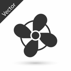 Grey Boat propeller, turbine icon isolated on white background. Vector