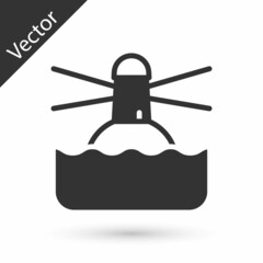 Grey Lighthouse icon isolated on white background. Vector