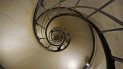 Interior old spiral staircase