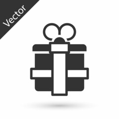 Grey Gift box icon isolated on white background. Vector