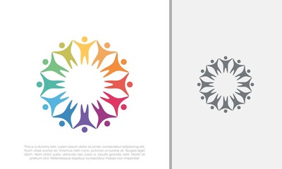 Obraz premium Global Community Logo Icon Elements Template. Community human Logo template vector. Community health care. Abstract Community logo. Social Networking logo designs.