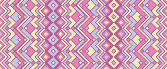 Asymmetric rhombus traditional motifs vector geometric pattern.