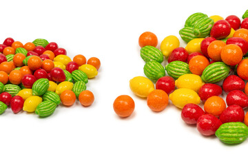 Chewing gums isolated on white background.