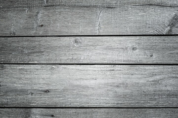 Old blank, textured gray wooden board background