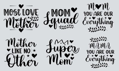 Mom T-shirt Design Bundle, T-shirt Design, Mom T-shirt Design, Bundle, Typography