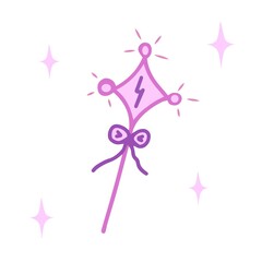 magic wand vector. Illustration for printing, backgrounds, wallpapers, covers, packaging, greeting cards, posters, stickers, textile and seasonal design. Isolated on white background