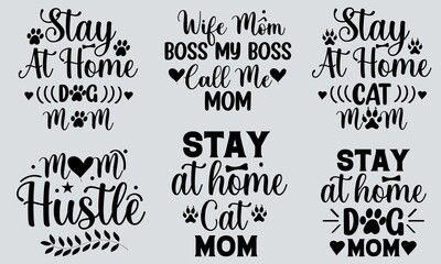 Cat T-shirt Design Bundle, Typography T-shirt Design, Bundle, Cat, Mom, Girls T-shirt Design