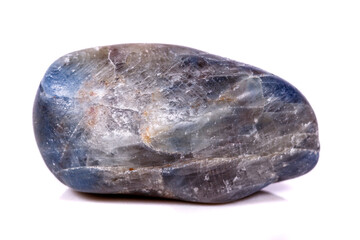 Macro mineral stone sapphire on white background