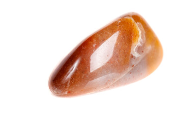 Macro mineral stone Carnelian on white background