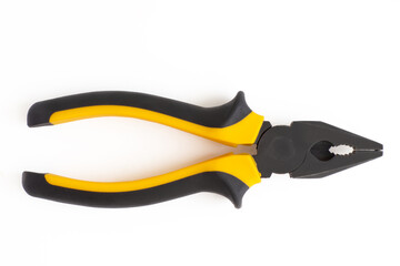 Pliers on a white background, construction tool. Isolate