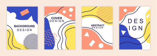 Naklejka premium Creative cover design. Media banner for social projects. Working mockup for stories, design elements, posts, website and presentation. Abstract vector collection isolated on light background