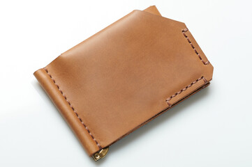 Brown leather credit card holder