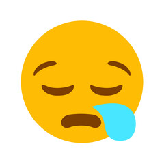 Sleepy Face Snot Bubble emoji vector illustration