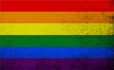 Rainbow LGBT pride flag. Grunge background