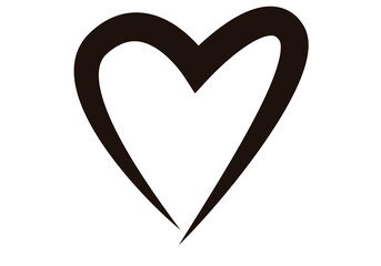 Icono negro de corazón en fondo blanco.