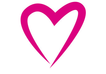Icono de corazón rosa en fondo blanco.