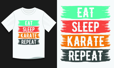 Eat sleep karate repeat karate t-shirt design, Karate t-shirt design, Vintage karate t-shirt design, Typography karate t-shirt design vector © Habib Munshi