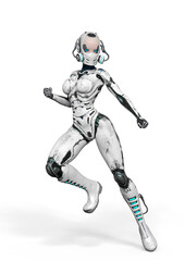 super gynoid in action pose