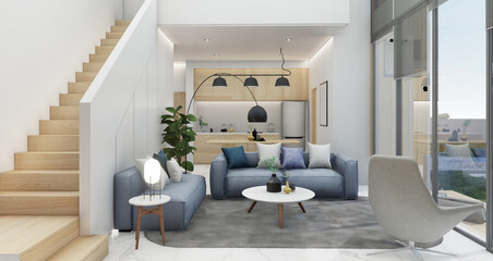 Modern peaceful Bedroom. zen style bedroom and decoration japanese style, Bedroom japanese style.3d rendering.