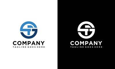 SF or FS Abstract initial monogram letter alphabet logo