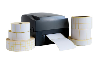 Printer for printing information, advertising, barcodes on self-adhesive labels