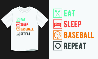 Eat sleep baseball repeat baseball t-shirt design, Baseball t-shirt design, Vintage baseball t-shirt design, Typography baseball t-shirt design